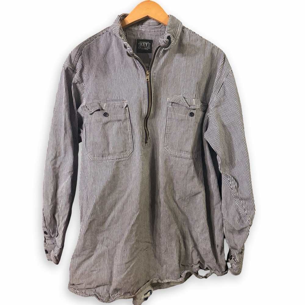 Key Conductor Strip XLT Thick 100% Cotton Men's Workwear Half Zip Shirt